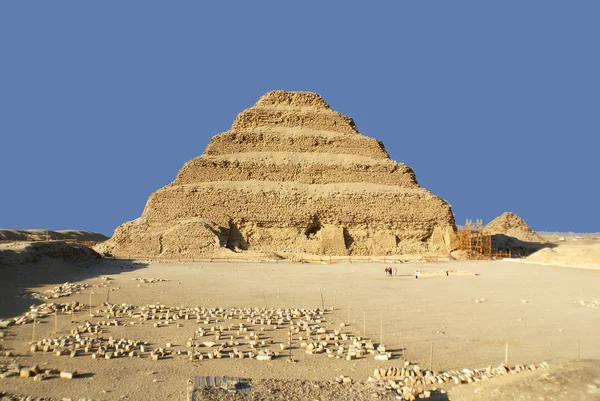 Ancienne Pyramide Des Étapes Saqqara Egypte Nombre Touristes Visitant Egypte — Photo