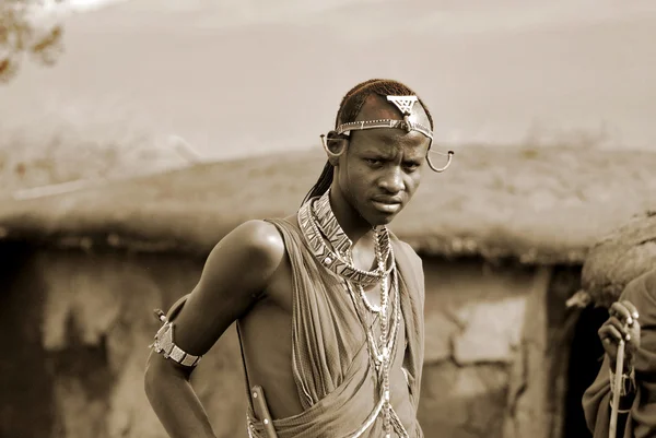 Amboseli Kenya Oct Portrait Young Maasai Man Taken Oct 2011 — Stok fotoğraf