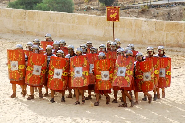 Jerash Jordan November Jordanian Men Dress Roman Soldier Roman Army — стоковое фото