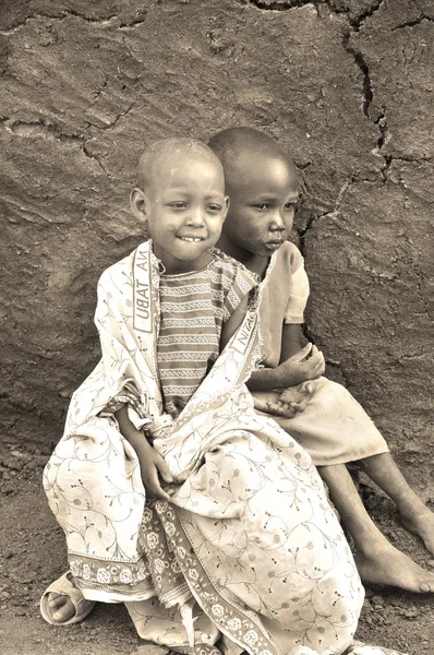 Amboseli Quênia Outubro Retrato Crianças Maasai Outubro 2011 Masai Mara — Fotografia de Stock