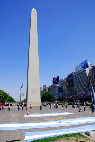 Buenos Areas Argentina November Obelisco Avenida Julio Bred Allé Staden — Stockfoto