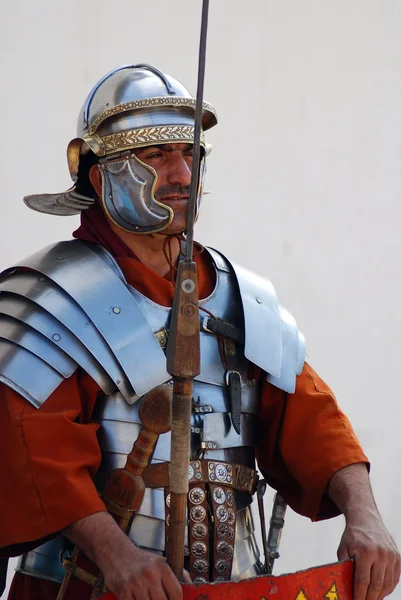 Jerash Listopadu Jordánský Muž Oblečený Jako Římský Voják Během Rekonstrukce — Stock fotografie