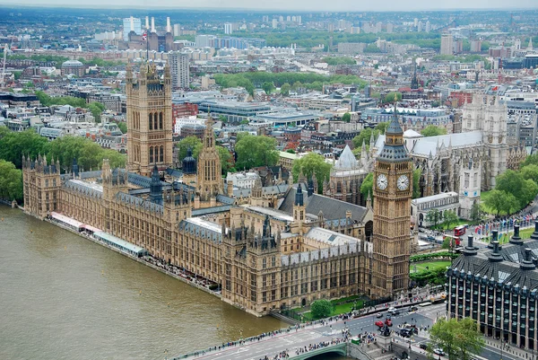 Vista Aérea Das Casas Edifício Parlamento Londres — Fotografia de Stock