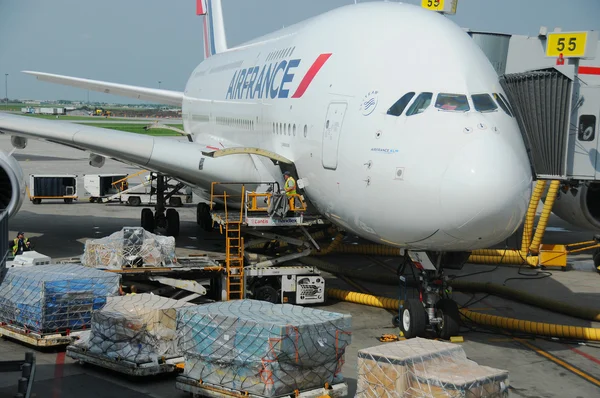 Montreal Kanada Maja Air France A380 Lotnisko Montrealu Ramach Przygotowań — Zdjęcie stockowe