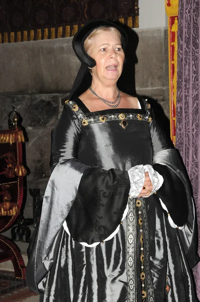Stirling Skotsko Května Žena Středověkých Šatech Bavit Turisty Edinburghu Hrad — Stock fotografie