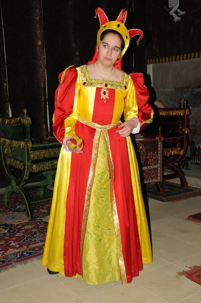 Stirling Scotland May Woman Medieval Dress Entertain Tourists Edinburgh Castle — Stock Photo, Image