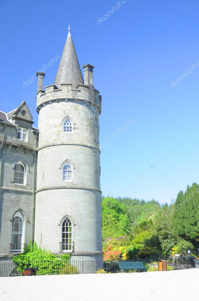 Inveraray Castle is an estate house near Inveraray in the county of Argyll, in western Scotland, on the shore of Loch Fyne,It has been the seat of the Duke of Argyll, chief of Clan Campbell