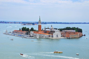 Venedik İtalya 19 Haziran 2011: Venedik 'te San Giorgio Maggiore Kilisesi' nin (16. yüzyıl Benedikt Kilisesi) manzarası)