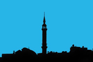 Ürdün, Amman 'da bir caminin silueti