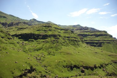 Lesotho 'nun yeşil manzarası, Afrika