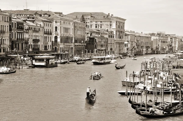 Venice Italy June Tourists Traveling Gondola Vaporetto Water Bus Grand — Stock Photo, Image