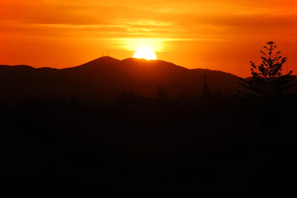 Puesta Sol Sobre Desierto Peruano Cerca Ariquipa Perú —  Fotos de Stock