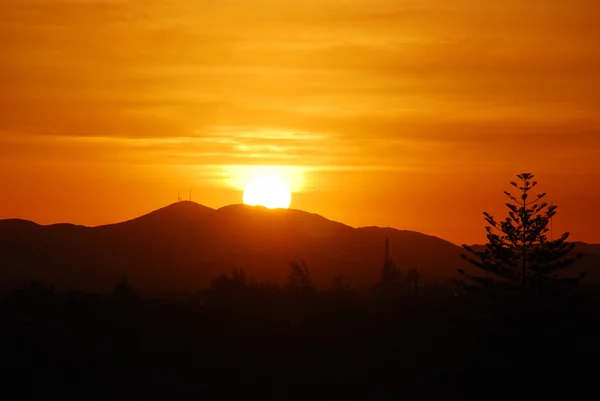 Puesta Sol Sobre Desierto Peruano Cerca Ariquipa Perú —  Fotos de Stock