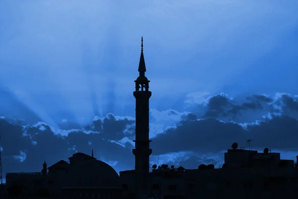 Silhouette Einer Moschee Amman Jordanien — Stockfoto