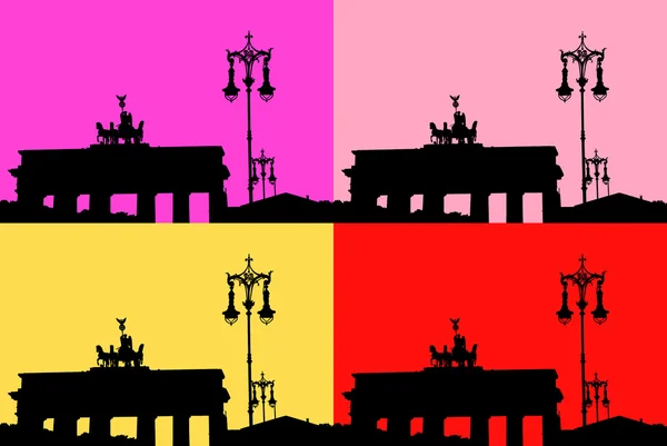 Ilustracja Wektorowa Bramy Brandenburskiej Berlinie — Zdjęcie stockowe