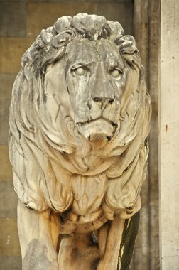 feldherrnhalle (alan marshall'ın salonu), Münih, Almanya önünde aslan heykelleri