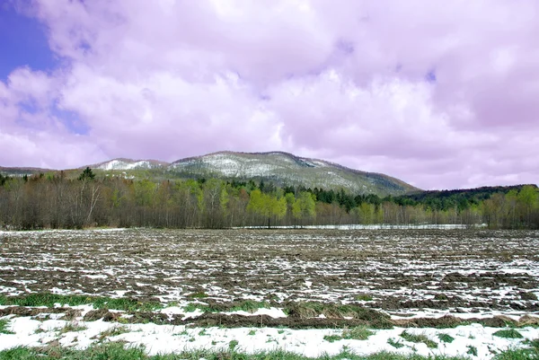 Bromont Quebec Frühlingsschnee — Stockfoto