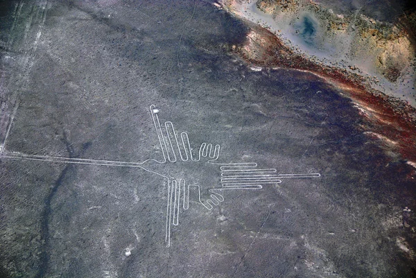 Astronaut Nazca Lines Series Large Ancient Geoglyphs Nazca Desert Southern — Stock Photo, Image