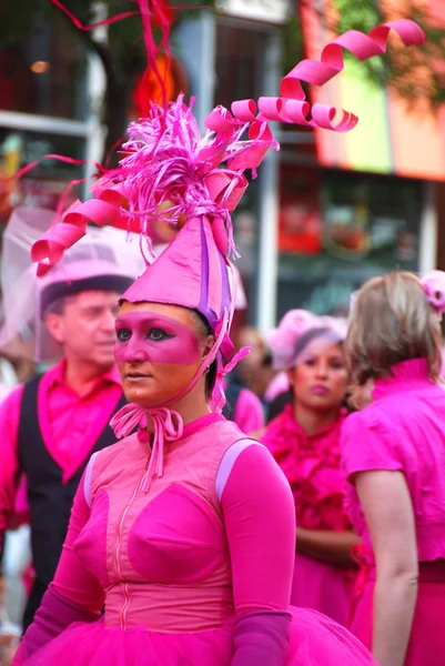 MONTREAL-CANADA JULY 16 Participants a the Montral's Pinkarnaval: a Jean-Paul Gaultier-inspired fashion and dance extravaganza on July 16 2011in Montreal Canada French haute couture fashion designer