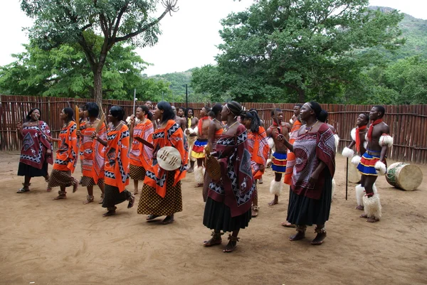 Manzini Swaziland November Ongeïdentificeerde Jonge Mannen Dragen Traditionele Kleding Dans — Stockfoto