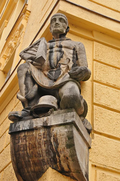 Estátua Detalhes Marienplatz Munique Alemanha — Fotografia de Stock