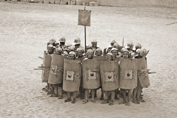 Jerash November Jordanian Men Dressed Roman Soldier Roman Army Reenactment — Stock Photo, Image