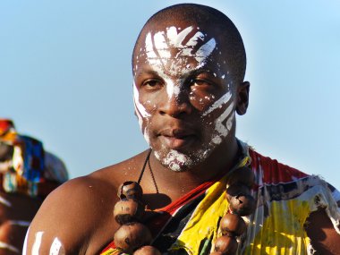 CAPE TOWN - MAY 25 : An unidentified young man wears traditional clothing, during presentation of a Zulu show on May 25, 2007 Cape Town, South Africa