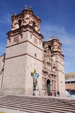 PUNO PERU NOVEMBER 28: The Cathedral Baselica San Carlos Borromeo or Puno Cathedral is a Andean Baroque cathedral in the city of Puno in south-eastern Peru. On November 28 2009, Puno, Peru