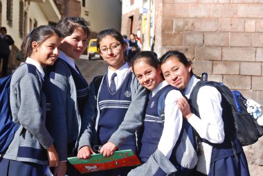 Peru 'da bir grup öğrenci