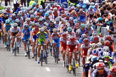 MONTREAL, CANADA SEPTEMBER 12: An unidentified group of cyclists in action ON Pro Tour 2010 - Montreal - Cycling on September 12, 2010 in Montreal, Mount royal climb