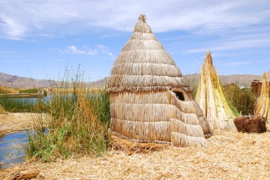 Peru 'daki Titicaca Gölü Köyü
