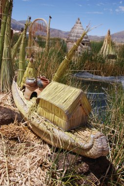 Peru 'daki Titicaca Gölü Köyü