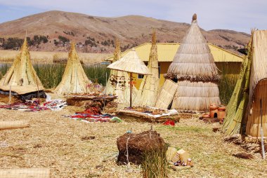 Peru 'daki Titicaca Gölü Köyü