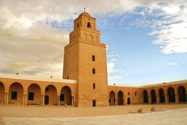 KAIROUAN TUNISIA 10 23 2017: Great Mosque of Kairouan, Tunisia is the fourth most sacred place of islam