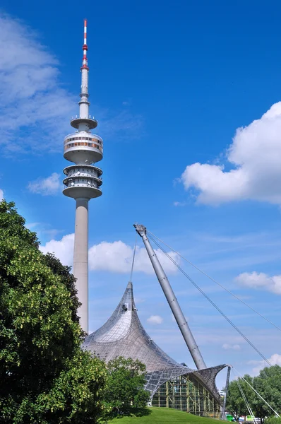 Munich Allemagne Olympiaturm Une Hauteur Totale 291 Poids 500 Tonnes — Photo