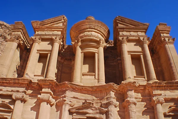Deir Deir Monastery Monumental Building Carved Out Rock Ancient Jordanian — Stock Photo, Image