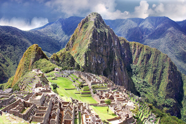 View of Mach Picchu in the Cusco region, Peru