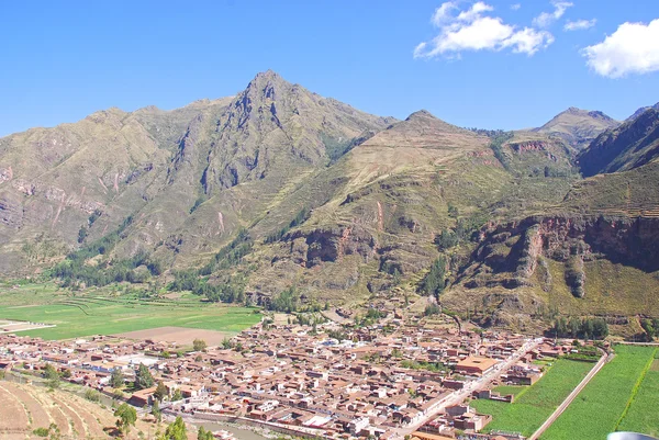 Aldeia Nas Montanhas Vale Peru — Fotografia de Stock