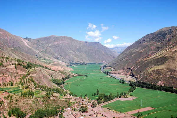 Vesnice Horách Údolí Peru — Stock fotografie