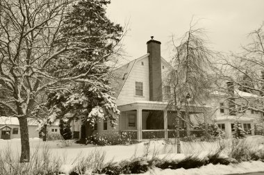 Sutton, Quebec 'teki eski bir ev.