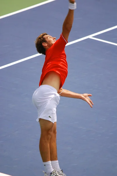 蒙特利尔 8月9日 理查德 加斯凯于2011年8月9日在加拿大蒙特利尔参加蒙特利尔罗杰斯杯 加斯凯是一名法国职业网球选手 — 图库照片