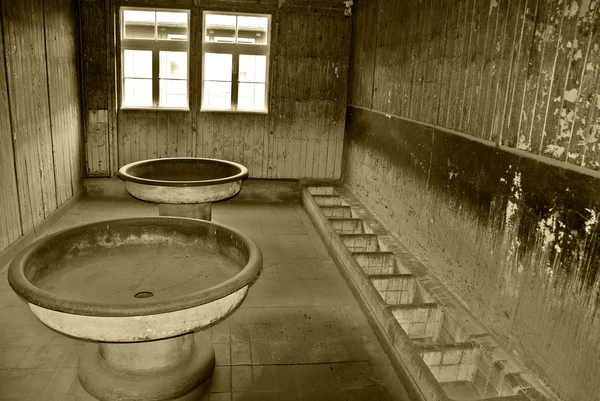 Sachsenhausen Oranienburg是德国的一个纳粹集中营 萨克森豪森洗刷过的地方 营房编号 38号 现在是博物馆 — 图库照片