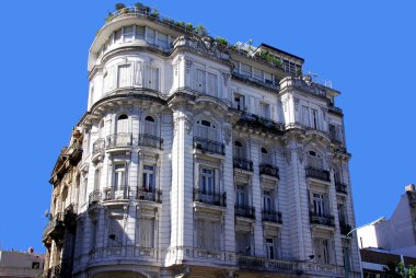 19. yüzyılda Buenos Aires şehir merkezindeki ünlü ve güzel Avrupa tarihi binası, Arjantin, Güney Amerika