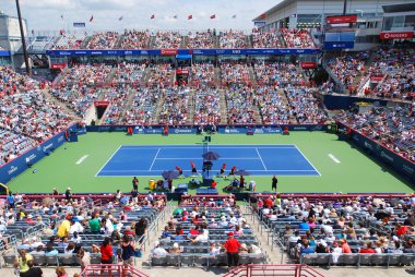 MONTREAL-AUGust 09: Uniprix Stadyumu (Fransızca: Stade Uniprix) Kanada Masters turnuvasının Montreal, Quebec 'teki ana tenis sahasıdır.
