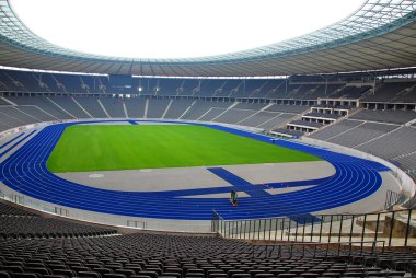 BERLİN-GERMANY-MAYIS 23: Berlin Olympia Stadyumu 1936 Yaz Olimpiyatları için ilk olarak 23 Mayıs 2010 'da Berlin Almanya' nın Reichssportfeld kentinde inşa edildi.