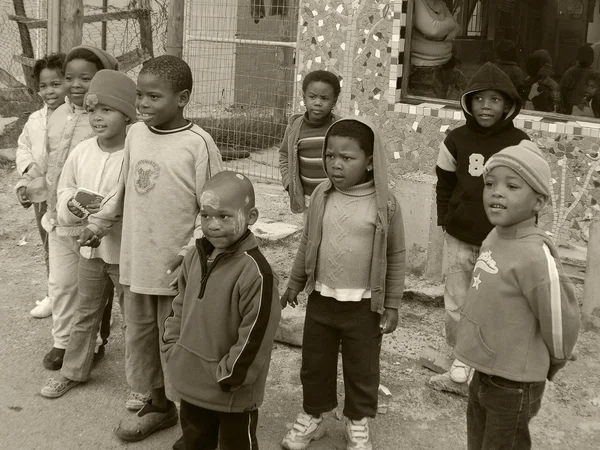 Khayelitsha Cape Town May Unidentified Group Young Children Play Street — Stock Photo, Image