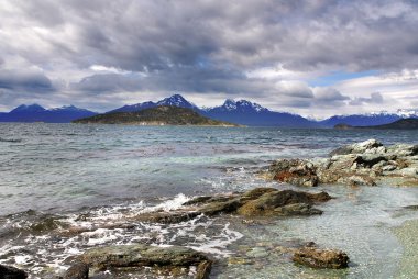 Tierra Del Fuego, Şili - Kasım 19,2014: Fjord Pia Tierra del Fuego adalar.