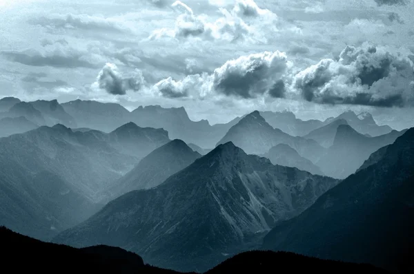 Alpes Perto Gmunden Traunsee Noite Outono Nevoeiro — Fotografia de Stock