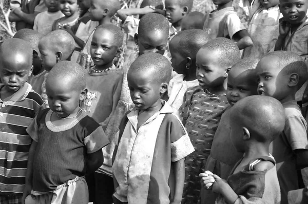 Amboseli Kenya Oct Jovens Crianças Africanas Não Identificadas Tribo Masai — Fotografia de Stock