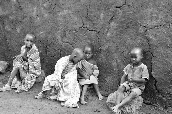 Amboseli Kenya Okt Unga Oidentifierade Afrikanska Barn Från Masai Stammen — Stockfoto